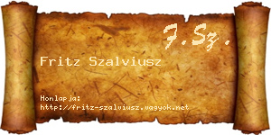 Fritz Szalviusz névjegykártya
